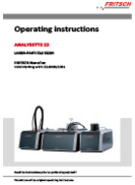 Operating manual Laser Particle Sizer ANALYSETTE 22