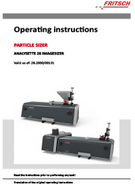 Operating manual Particle Sizer  ANALYSETTE 28 ImageSizer