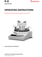 Operating manual Vibratory Micro Mill PULVERISETTE 0