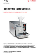 Operating manual Universal Cutting Mills PULVERISETTE 19